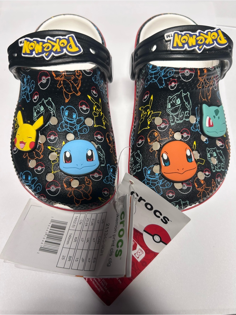 CROCS Toddler Classic Clogs Pokemon Starters Size C7